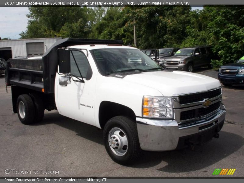 Summit White / Medium Gray 2007 Chevrolet Silverado 3500HD Regular Cab Chassis 4x4 Dump Truck