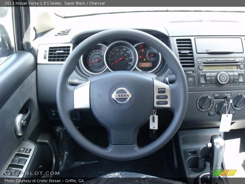 Super Black / Charcoal 2011 Nissan Versa 1.8 S Sedan