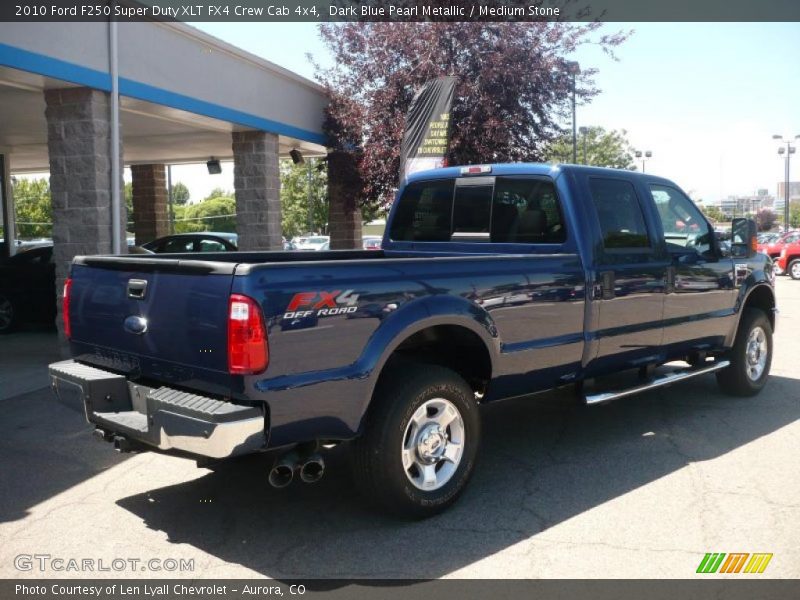 Dark Blue Pearl Metallic / Medium Stone 2010 Ford F250 Super Duty XLT FX4 Crew Cab 4x4