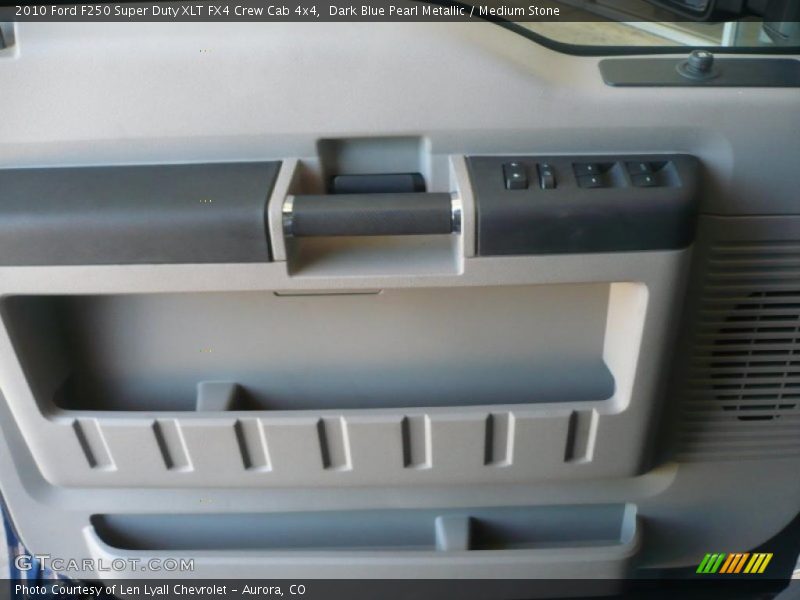 Dark Blue Pearl Metallic / Medium Stone 2010 Ford F250 Super Duty XLT FX4 Crew Cab 4x4