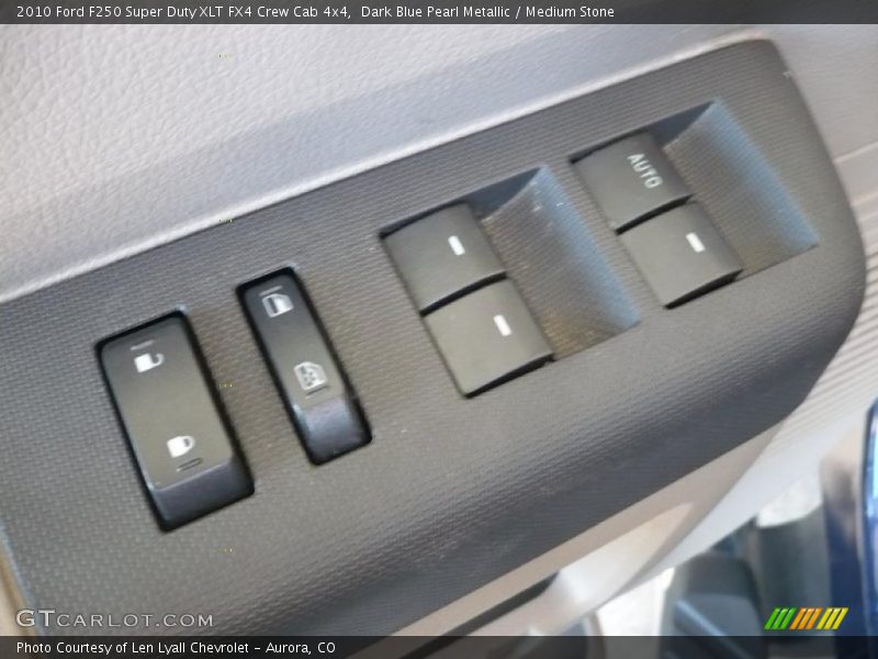 Dark Blue Pearl Metallic / Medium Stone 2010 Ford F250 Super Duty XLT FX4 Crew Cab 4x4