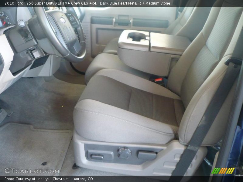 Dark Blue Pearl Metallic / Medium Stone 2010 Ford F250 Super Duty XLT FX4 Crew Cab 4x4