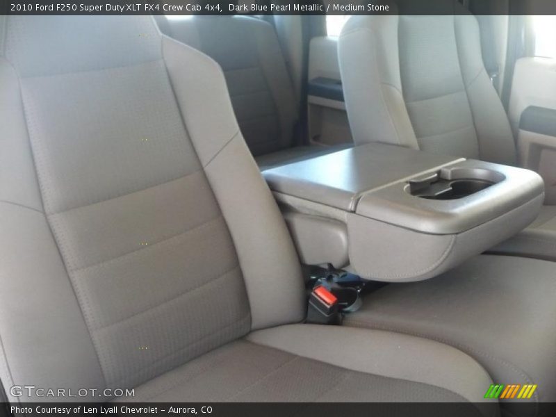 Dark Blue Pearl Metallic / Medium Stone 2010 Ford F250 Super Duty XLT FX4 Crew Cab 4x4