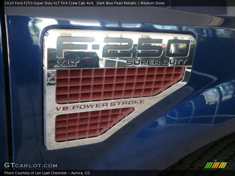 Dark Blue Pearl Metallic / Medium Stone 2010 Ford F250 Super Duty XLT FX4 Crew Cab 4x4
