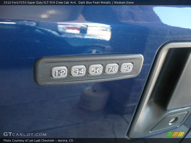 Dark Blue Pearl Metallic / Medium Stone 2010 Ford F250 Super Duty XLT FX4 Crew Cab 4x4