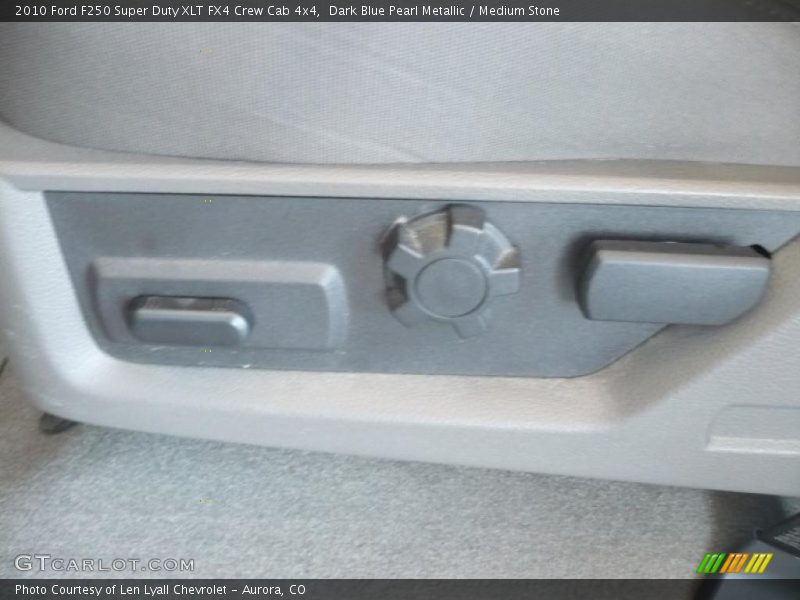 Dark Blue Pearl Metallic / Medium Stone 2010 Ford F250 Super Duty XLT FX4 Crew Cab 4x4