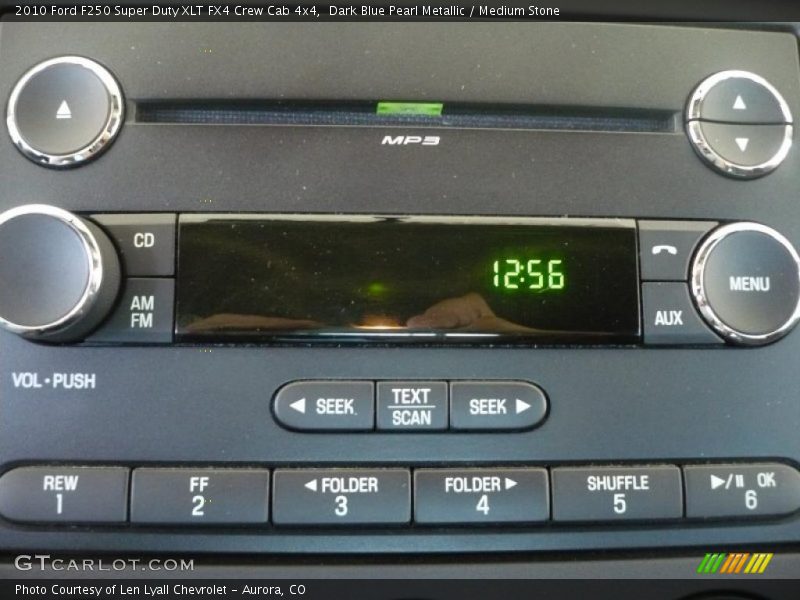 Dark Blue Pearl Metallic / Medium Stone 2010 Ford F250 Super Duty XLT FX4 Crew Cab 4x4