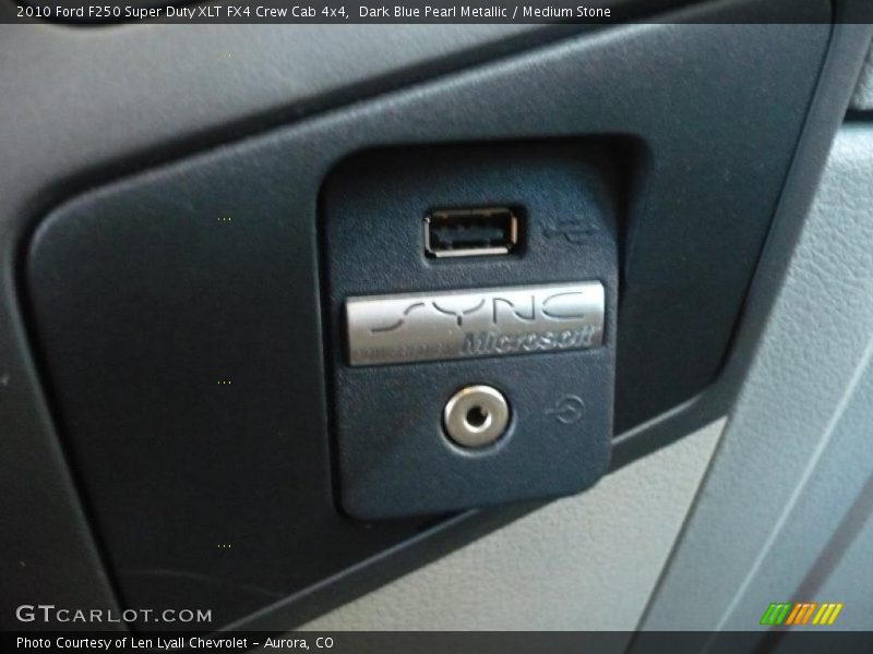 Dark Blue Pearl Metallic / Medium Stone 2010 Ford F250 Super Duty XLT FX4 Crew Cab 4x4