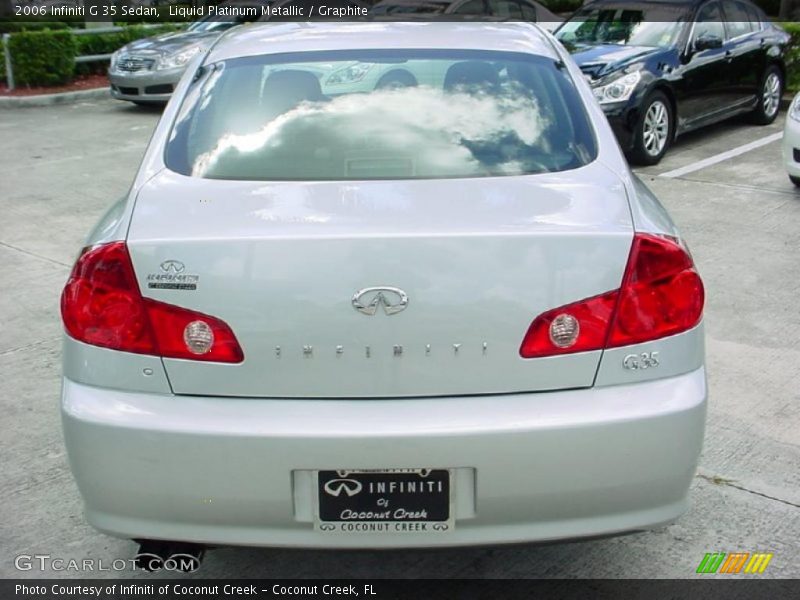 Liquid Platinum Metallic / Graphite 2006 Infiniti G 35 Sedan