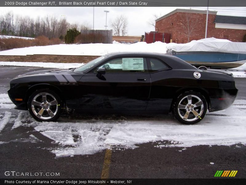 Brilliant Black Crystal Pearl Coat / Dark Slate Gray 2009 Dodge Challenger R/T