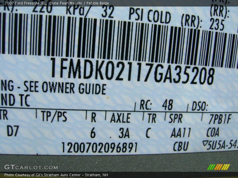 Dune Pearl Metallic / Pebble Beige 2007 Ford Freestyle SEL