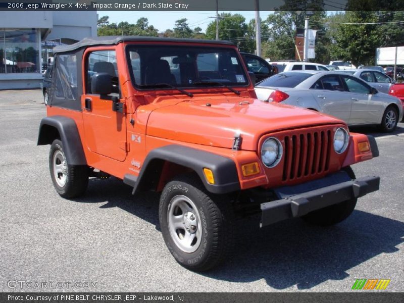 Impact Orange / Dark Slate Gray 2006 Jeep Wrangler X 4x4
