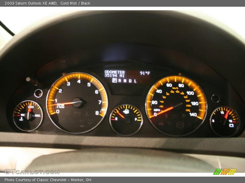 Gold Mist / Black 2009 Saturn Outlook XE AWD