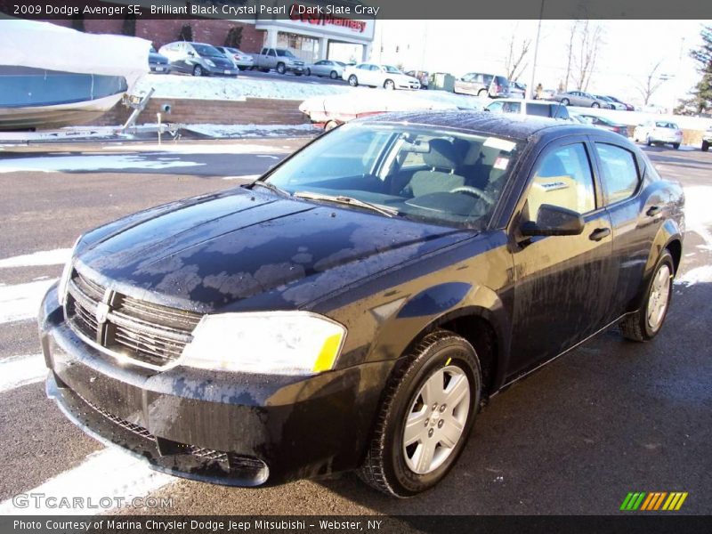 Brilliant Black Crystal Pearl / Dark Slate Gray 2009 Dodge Avenger SE