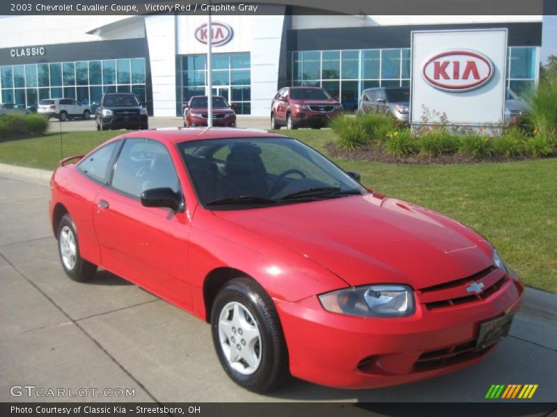 Victory Red / Graphite Gray 2003 Chevrolet Cavalier Coupe