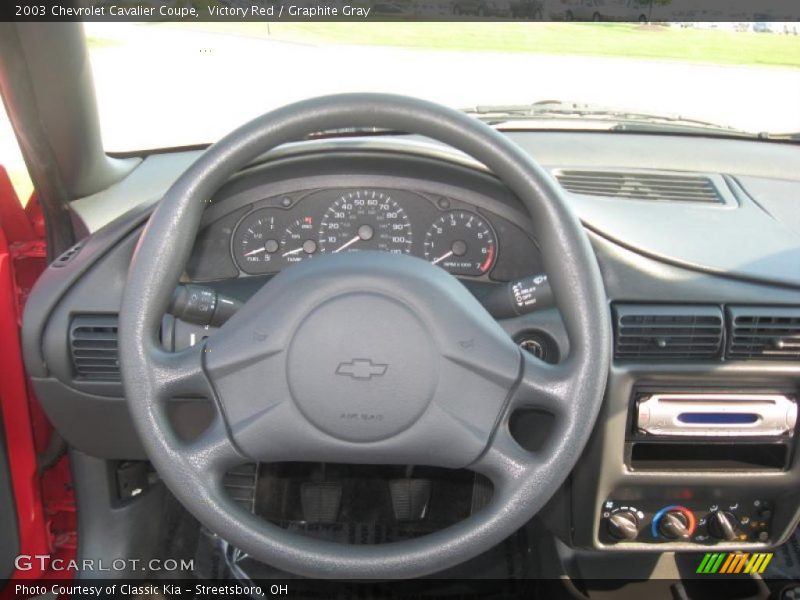 Victory Red / Graphite Gray 2003 Chevrolet Cavalier Coupe