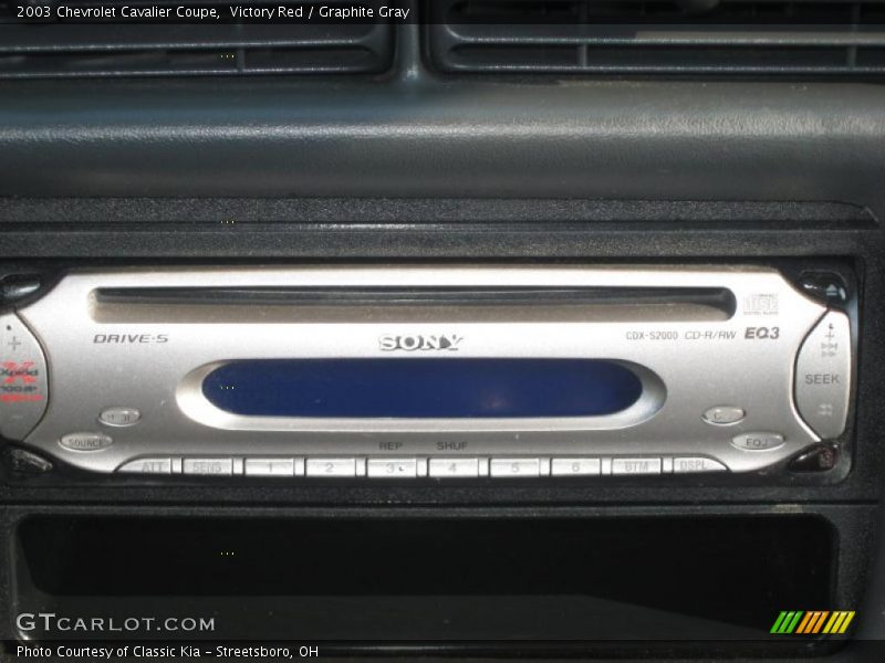 Victory Red / Graphite Gray 2003 Chevrolet Cavalier Coupe