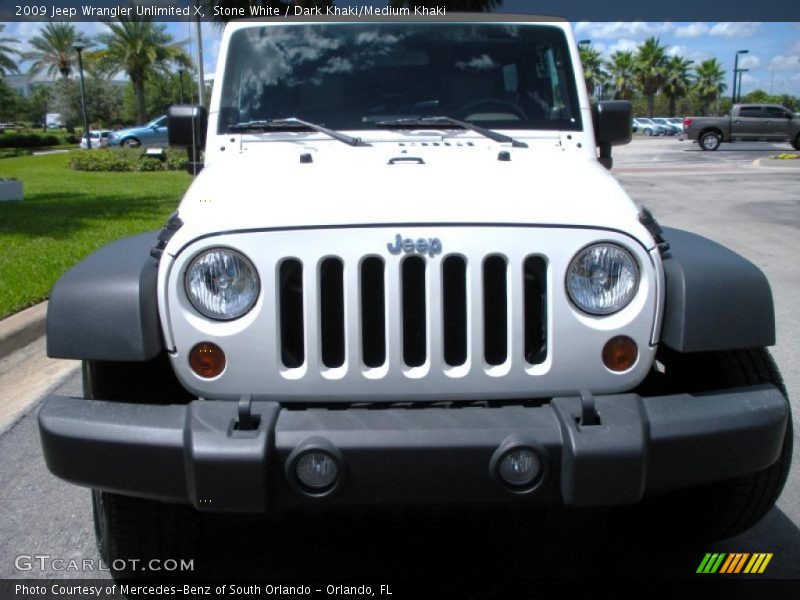 Stone White / Dark Khaki/Medium Khaki 2009 Jeep Wrangler Unlimited X