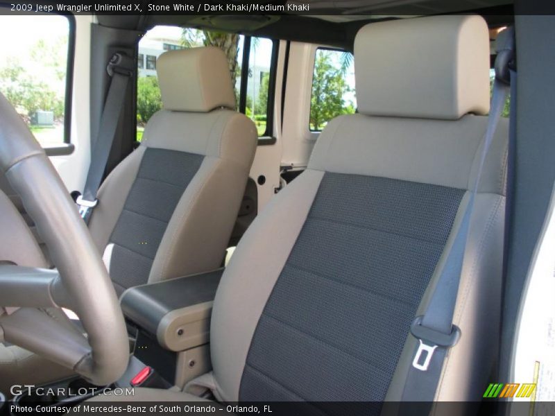 Stone White / Dark Khaki/Medium Khaki 2009 Jeep Wrangler Unlimited X
