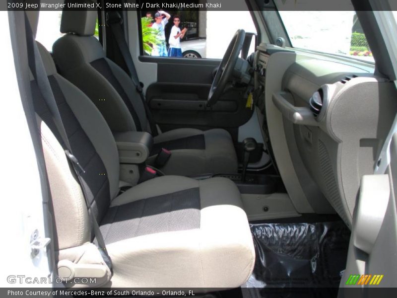 Stone White / Dark Khaki/Medium Khaki 2009 Jeep Wrangler Unlimited X