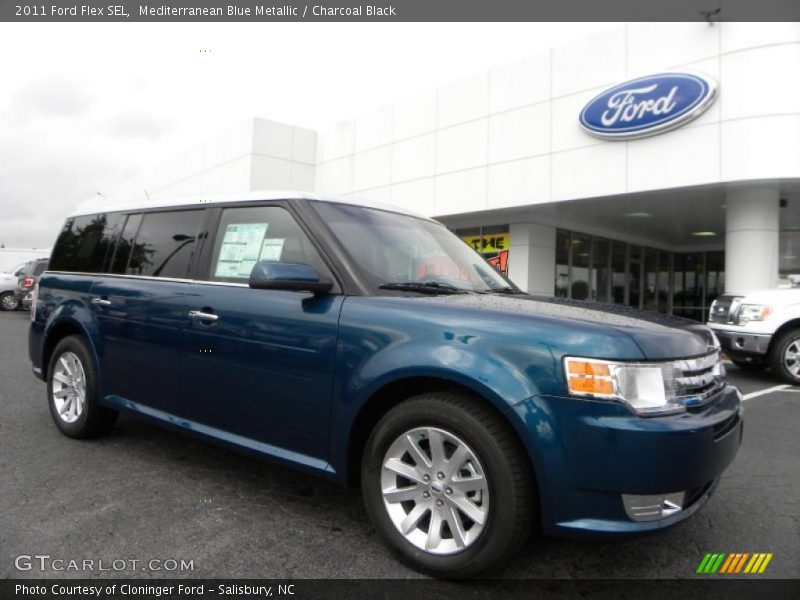 Mediterranean Blue Metallic / Charcoal Black 2011 Ford Flex SEL