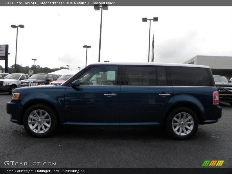 Mediterranean Blue Metallic / Charcoal Black 2011 Ford Flex SEL