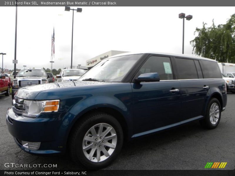 Mediterranean Blue Metallic / Charcoal Black 2011 Ford Flex SEL