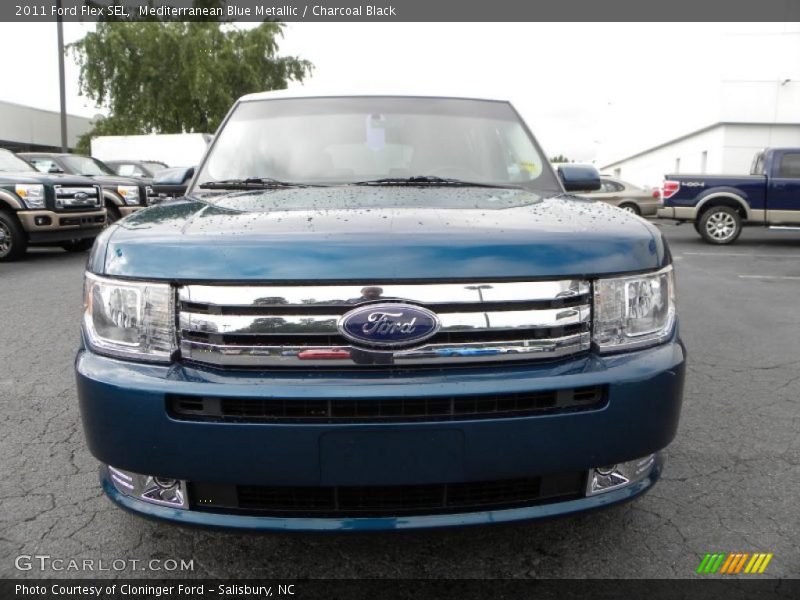 Mediterranean Blue Metallic / Charcoal Black 2011 Ford Flex SEL