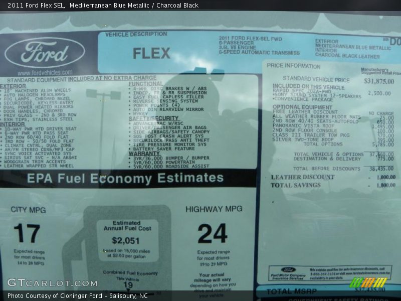 Mediterranean Blue Metallic / Charcoal Black 2011 Ford Flex SEL