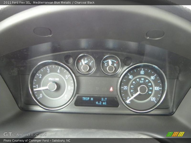 Mediterranean Blue Metallic / Charcoal Black 2011 Ford Flex SEL