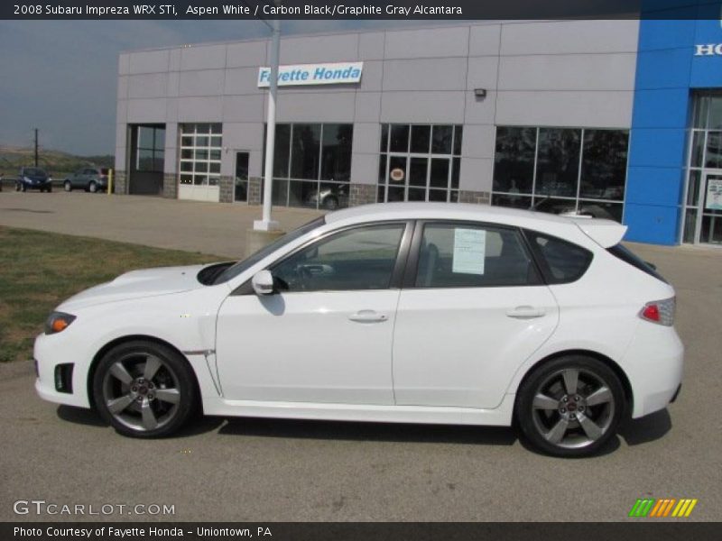 Aspen White / Carbon Black/Graphite Gray Alcantara 2008 Subaru Impreza WRX STi