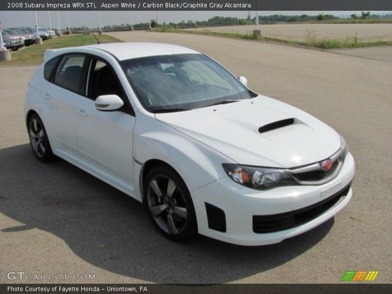 Aspen White / Carbon Black/Graphite Gray Alcantara 2008 Subaru Impreza WRX STi