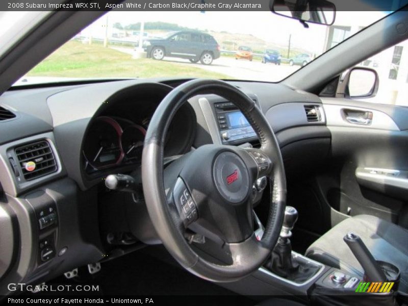 Aspen White / Carbon Black/Graphite Gray Alcantara 2008 Subaru Impreza WRX STi