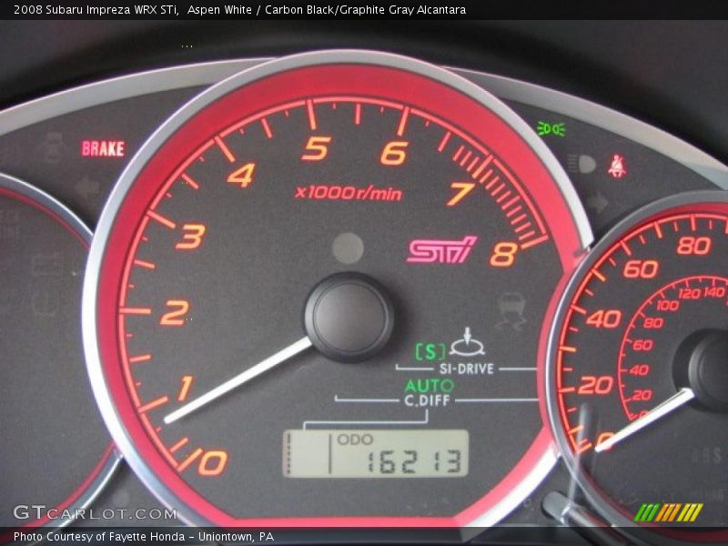 Aspen White / Carbon Black/Graphite Gray Alcantara 2008 Subaru Impreza WRX STi