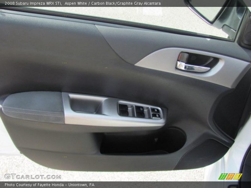 Aspen White / Carbon Black/Graphite Gray Alcantara 2008 Subaru Impreza WRX STi