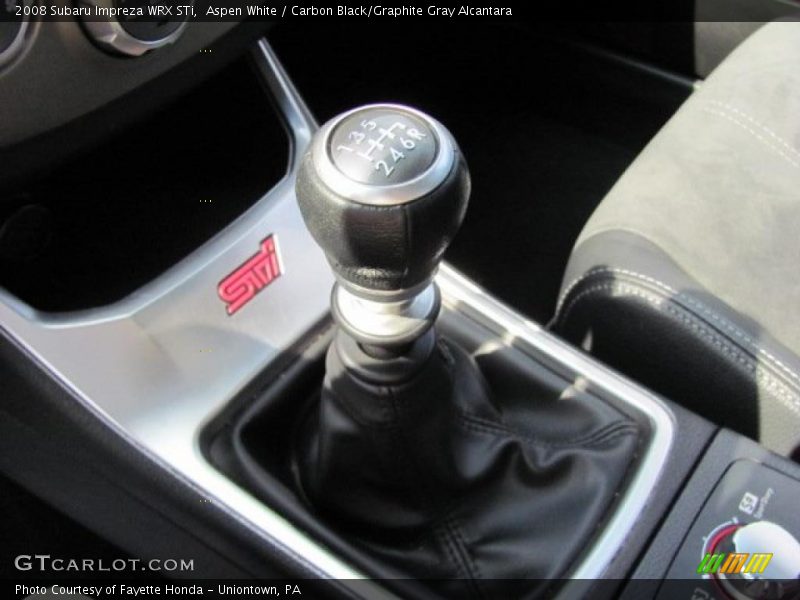 Aspen White / Carbon Black/Graphite Gray Alcantara 2008 Subaru Impreza WRX STi