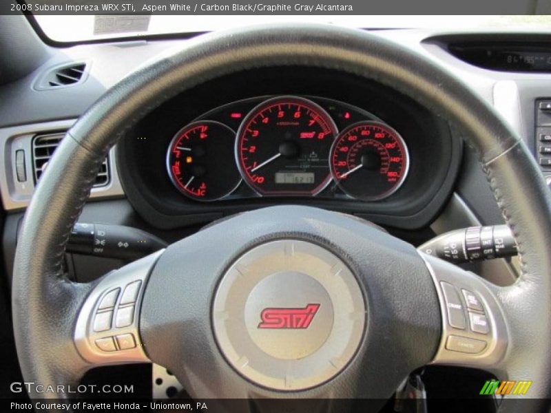 Aspen White / Carbon Black/Graphite Gray Alcantara 2008 Subaru Impreza WRX STi