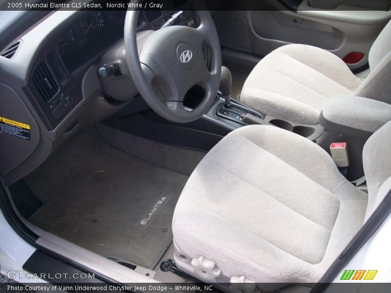 Nordic White / Gray 2005 Hyundai Elantra GLS Sedan