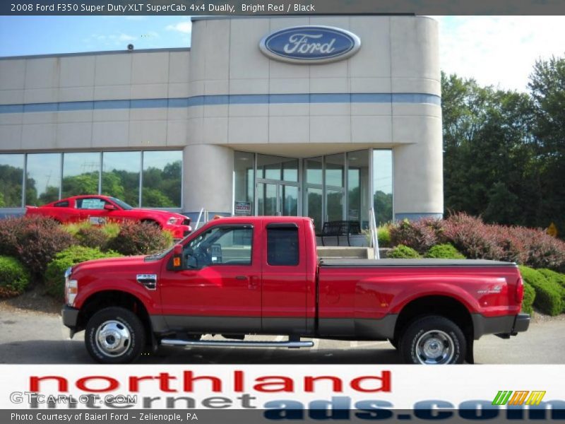Bright Red / Black 2008 Ford F350 Super Duty XLT SuperCab 4x4 Dually