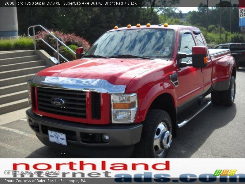 Bright Red / Black 2008 Ford F350 Super Duty XLT SuperCab 4x4 Dually