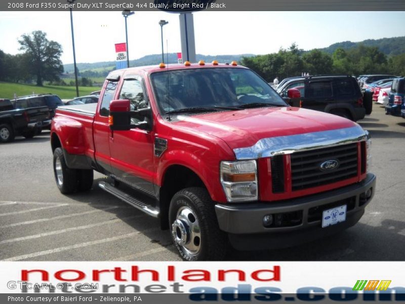 Bright Red / Black 2008 Ford F350 Super Duty XLT SuperCab 4x4 Dually