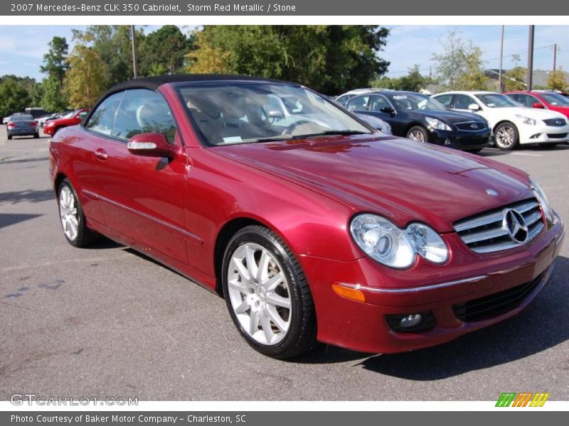Storm Red Metallic / Stone 2007 Mercedes-Benz CLK 350 Cabriolet
