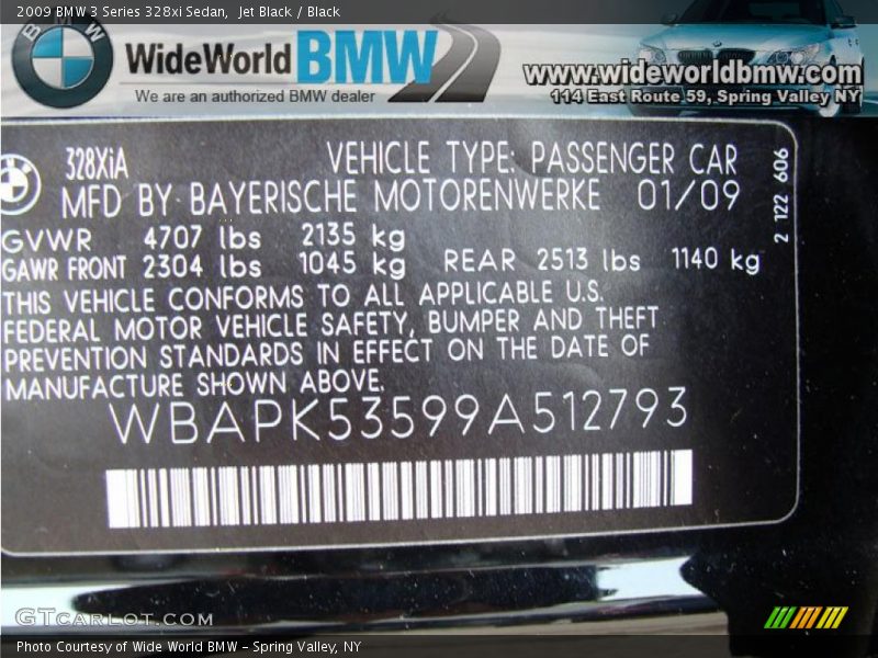 Jet Black / Black 2009 BMW 3 Series 328xi Sedan