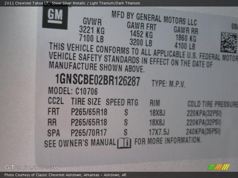 Sheer Silver Metallic / Light Titanium/Dark Titanium 2011 Chevrolet Tahoe LT