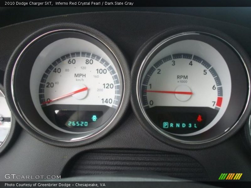 Inferno Red Crystal Pearl / Dark Slate Gray 2010 Dodge Charger SXT