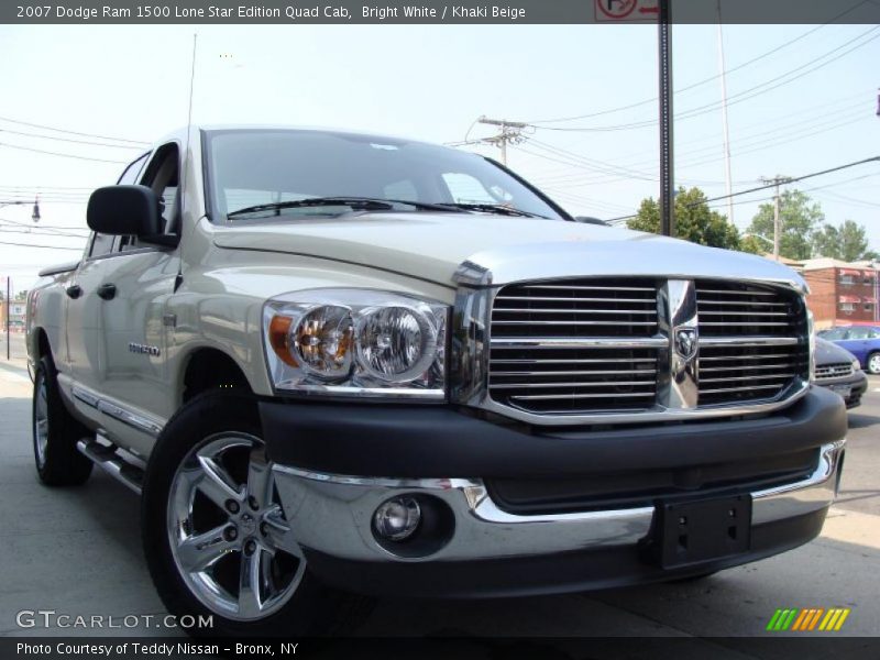 Bright White / Khaki Beige 2007 Dodge Ram 1500 Lone Star Edition Quad Cab