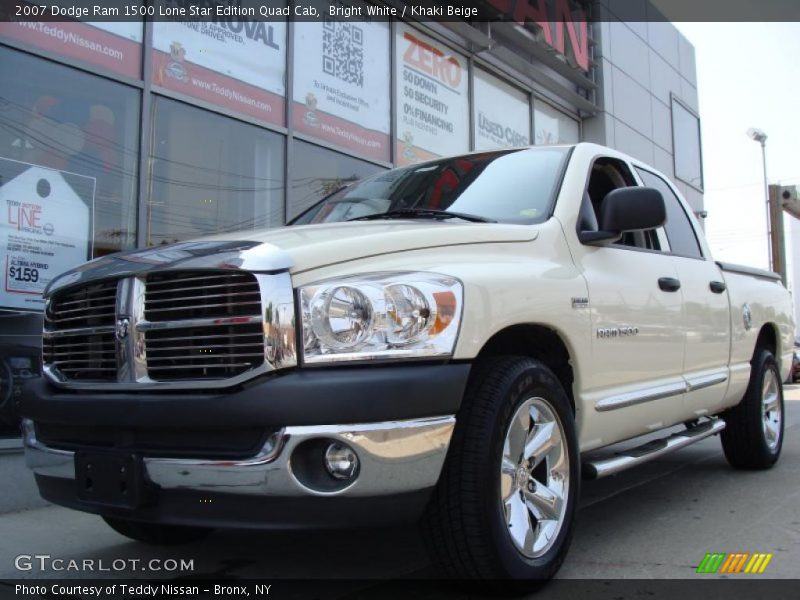 Bright White / Khaki Beige 2007 Dodge Ram 1500 Lone Star Edition Quad Cab