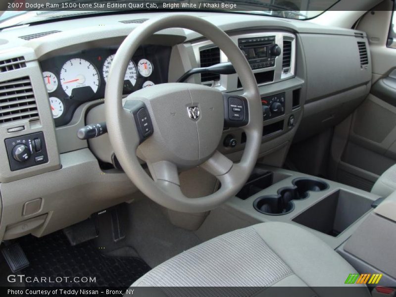 Bright White / Khaki Beige 2007 Dodge Ram 1500 Lone Star Edition Quad Cab