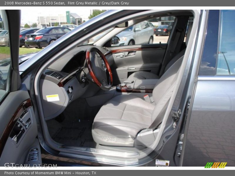 Flint Grey Metallic / Grey/Dark Grey 2008 Mercedes-Benz S 550 Sedan