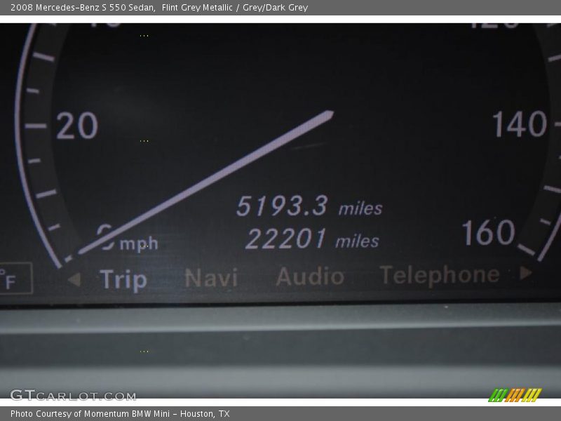 Flint Grey Metallic / Grey/Dark Grey 2008 Mercedes-Benz S 550 Sedan